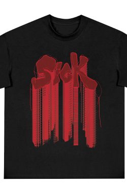 Embroidered Short-Sleeve T-Shirt - Y2K Inspired, Harsh and Cruel Co-Brand, Trendy Graphic Tee for Stylish Outfits