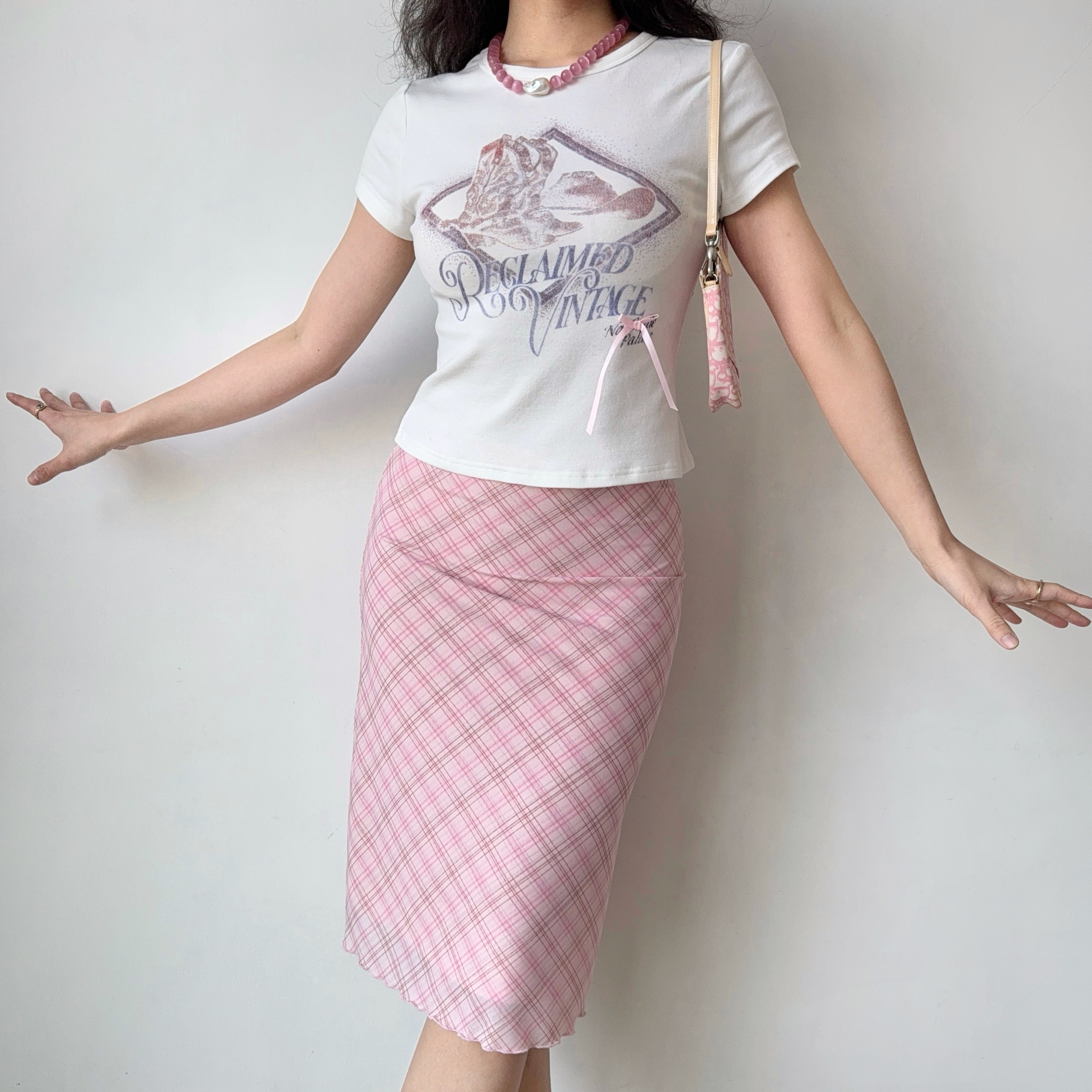 European and American Style Printed White Round Neck Short Sleeve T-shirt for Women - Summer Slim Fit Casual Top