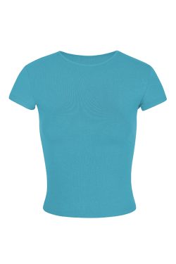 Fitted White Short Sleeve T-Shirt for Women, Slim Fit, Stretchy Cotton, Chest Cutout, American Spicy Girl Style, Casual Chic Top