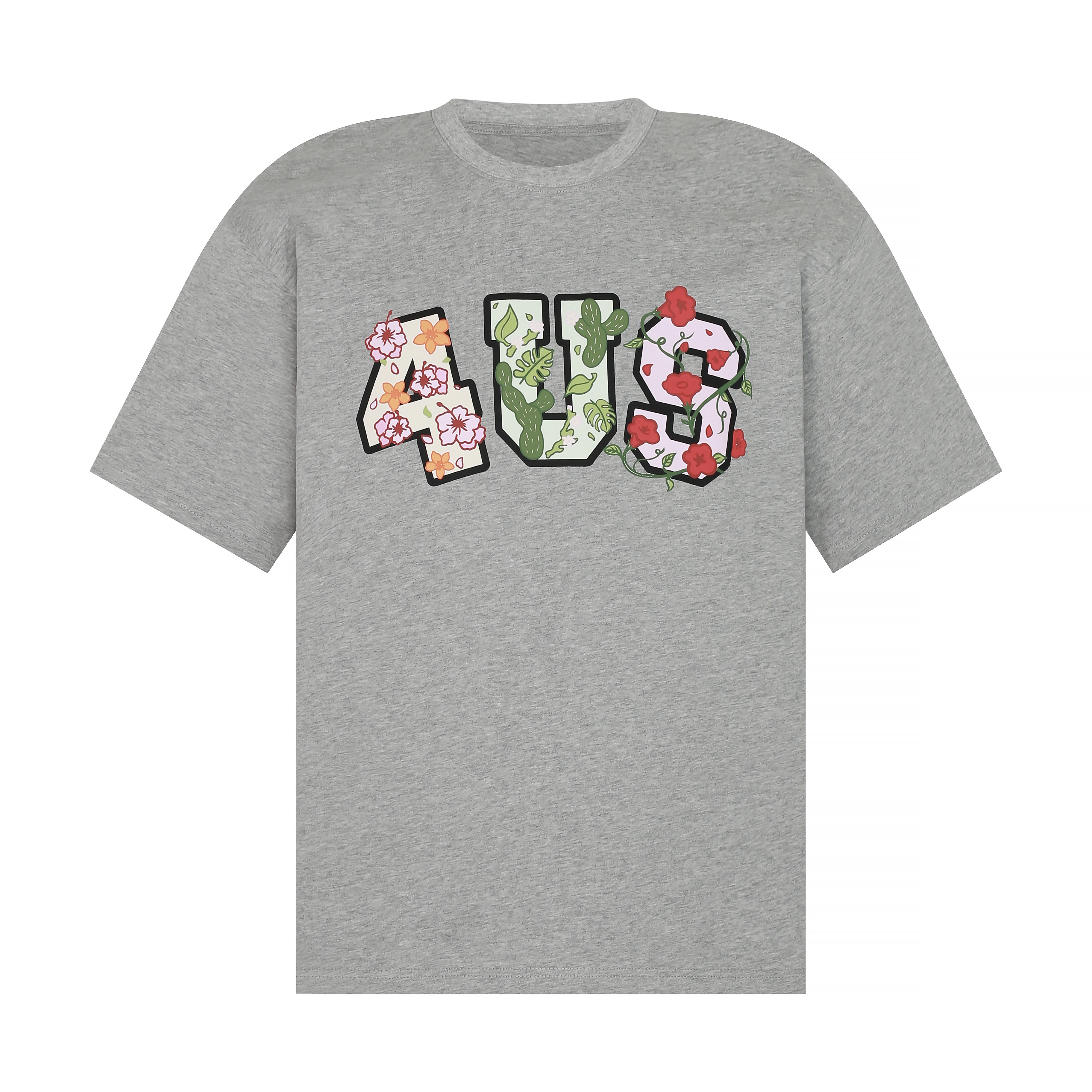Floral Cactus Morning Glory Embroidered Short Sleeve Loose Unisex T-Shirt - Spring Summer 90s Vintage Style