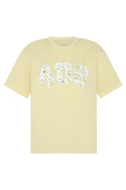 Floral Embroidered Patchwork Loose T-Shirt for Couples - Spring Summer National Trend Short Sleeve Tee