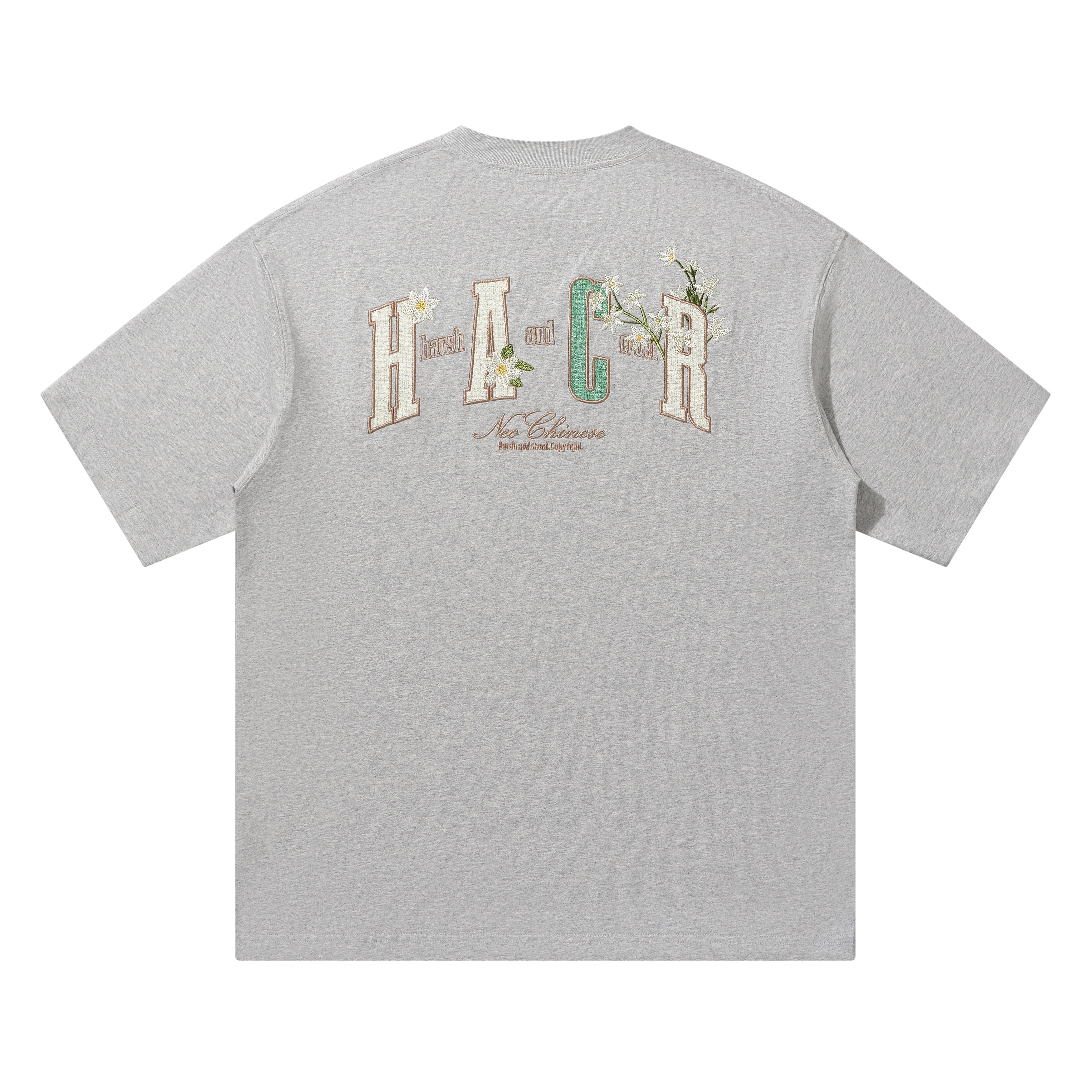 Floral Embroidery Patch Couple Loose Short Sleeve T-Shirt - 2025 Summer Style, Y2K Inspired Fashion for Trendy Looks