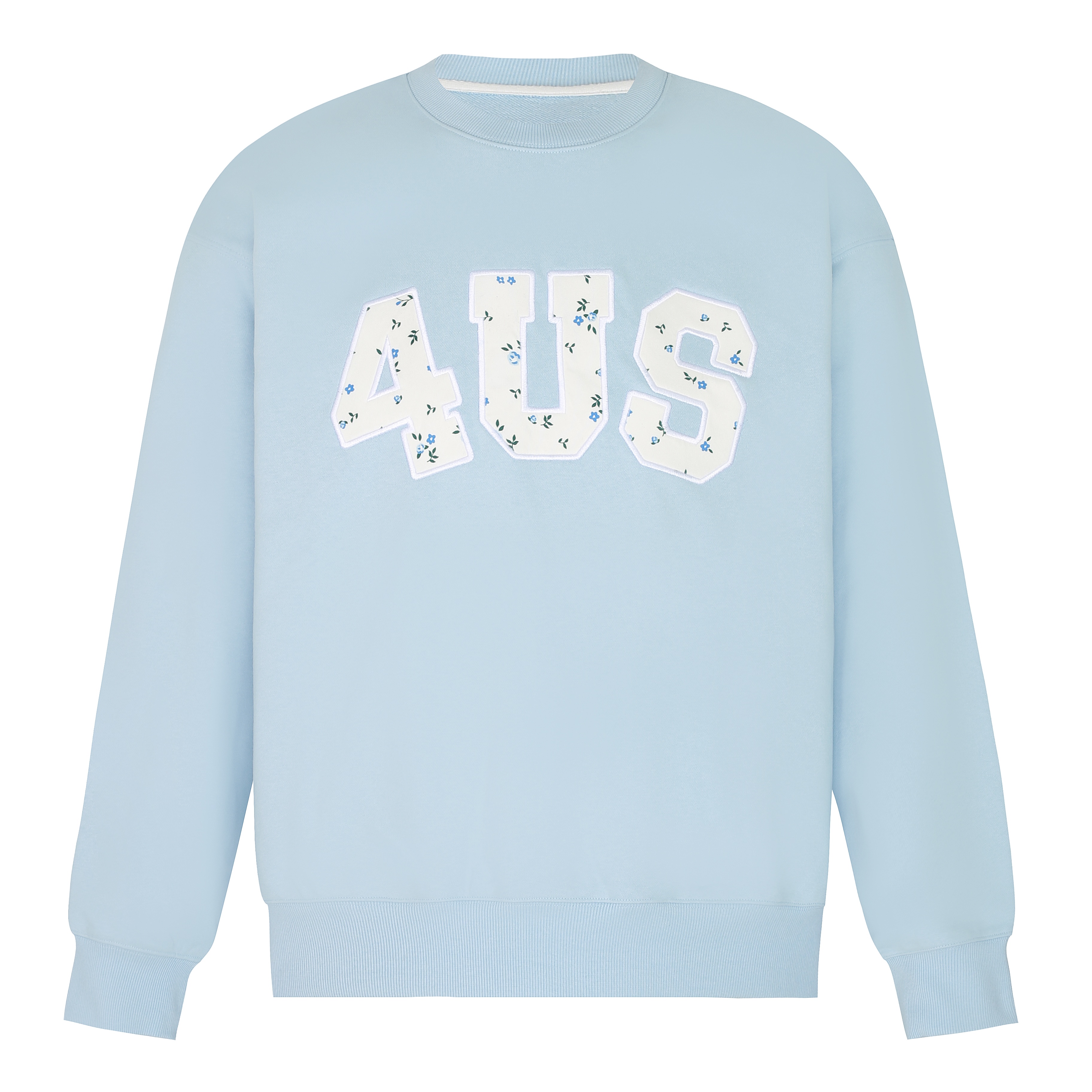 Floral Patch Embroidery Pullover Sweatshirt for Couples - Loose Fit Round Neck, Spring Autumn Style, National Trend Fashion