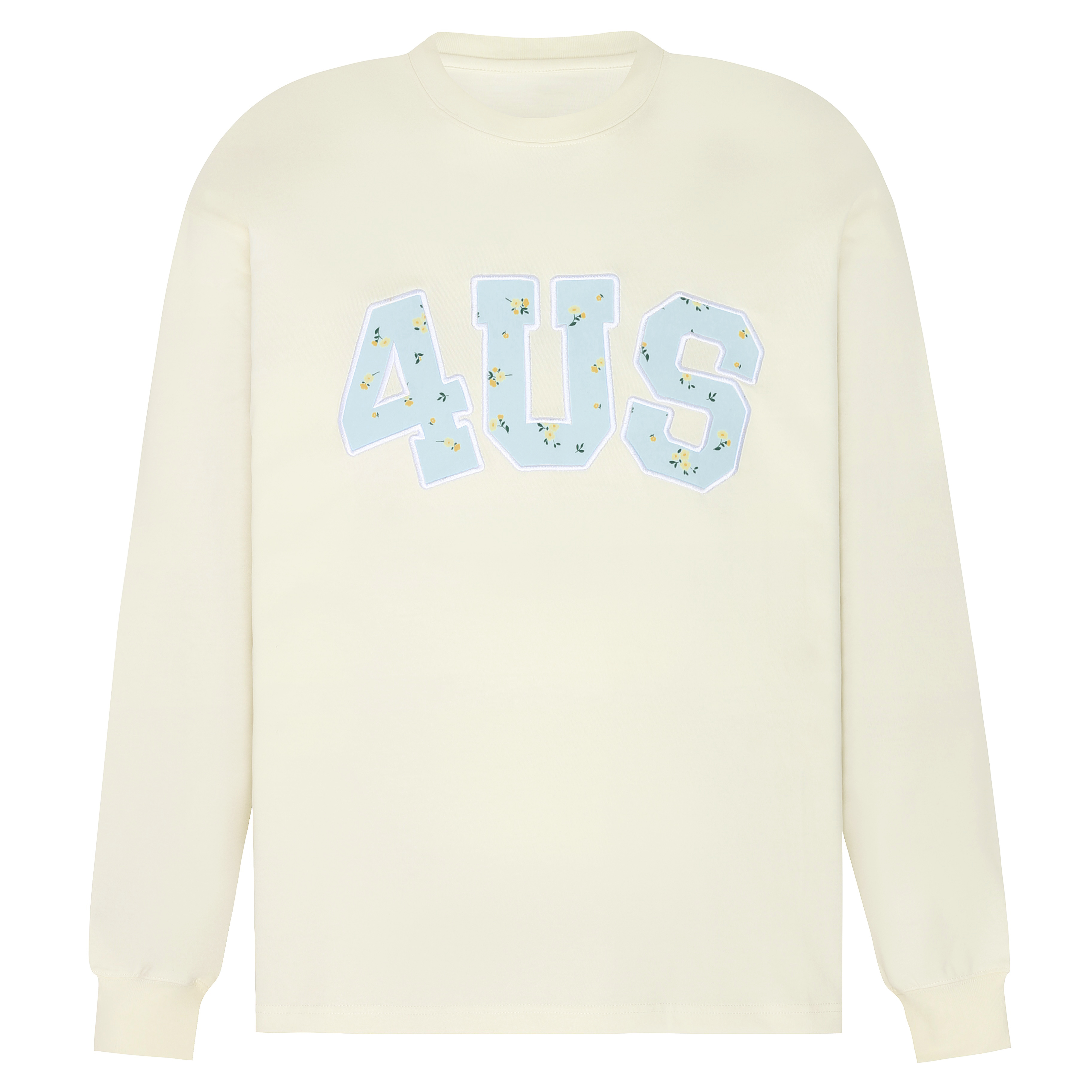 Floral Patchwork Embroidery Long Sleeve T-Shirt for Couples, National Trend, Loose Fit, Spring and Autumn Style