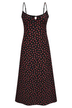 French Vintage Floral Slip Dress - Sexy Slim Fit Long Skirt for Beach & Casual Wear - Y2K Style