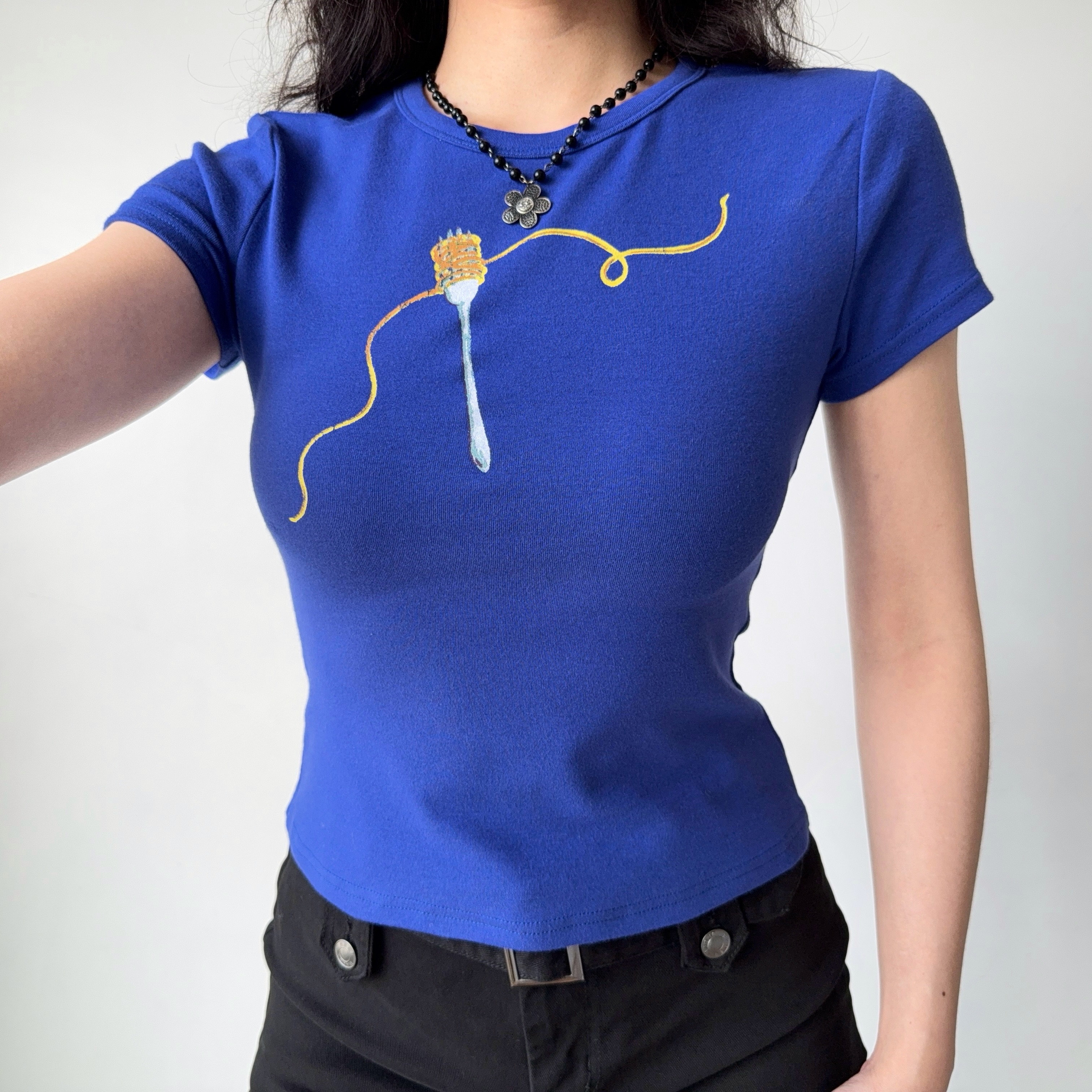 Fun Printed Short Sleeve T-Shirt for Women - European American Style Slim Fit Summer Top, Casual 90s Y2K Fashion