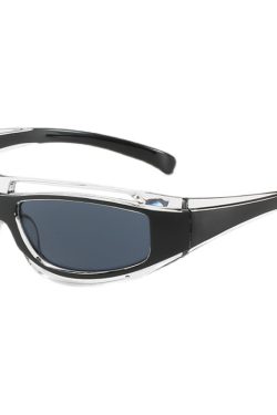 Futuristic Tech Vibe One-Piece Sunglasses for Hot Girls - Retro Party Shades, Millennial & Y2K Style
