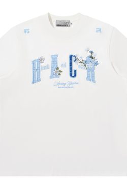 Guava Series Couple Embroidered Patch T-shirt - Casual 90s Style Unisex Tee, Trendy Streetwear for Couples