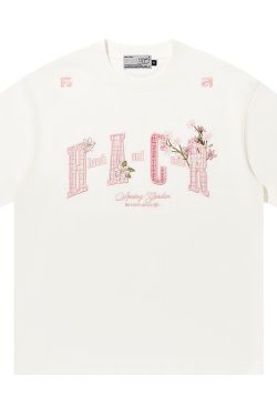 Guava Series Couple Embroidered Patch T-shirt - Casual 90s Style Unisex Tee, Trendy Streetwear for Couples