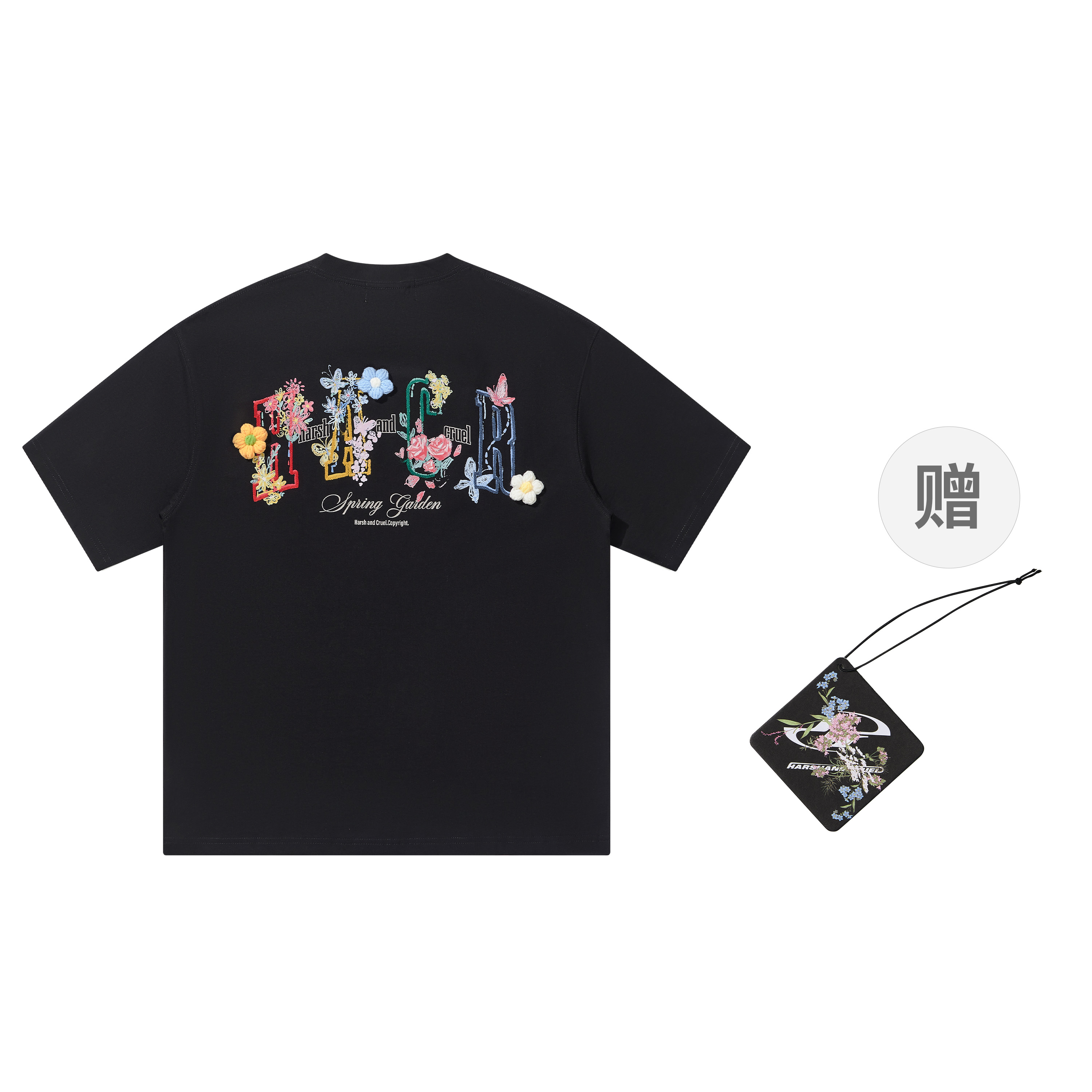 Hand-Painted 3D Yarn Flower Soft Loose Short Sleeve T-shirt for Kids - Summer Fun Fashion, Cute and Colorful Style