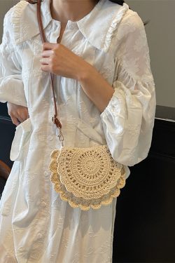 Handmade Knitted Beach Bag for Women – Summer Woven Shoulder Crossbody Bag, 2025 Fashion, Perfect for Seaside Vacation