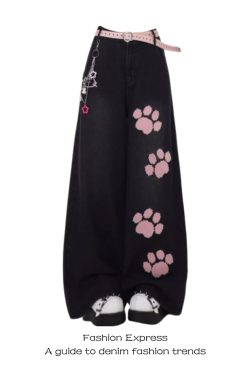 High-Waisted Embroidered Black Jeans for Women - American Style Straight-Leg Trendy Pants for Spring/Summer 2025