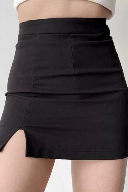 High-Waisted Split Bodycon Skirt for Women - Sexy A-Line Short Skirt in European & American Style, Anti-Exposure Design