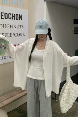Ice Silk Hooded Sun Protection Shirt for Women - Thin Long Sleeve Cardigan Top for Summer - Cool Feeling, Lightweight, Stylish