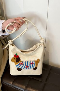 Japanese Harajuku Women's Cartoon Crossbody Tote Bag - 2025 Simple Versatile Canvas Shoulder Bag