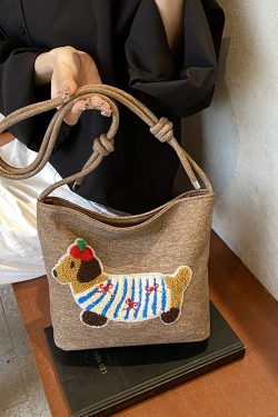 Japanese Harajuku Women's Cartoon Crossbody Tote Bag - 2025 Simple Versatile Canvas Shoulder Bag
