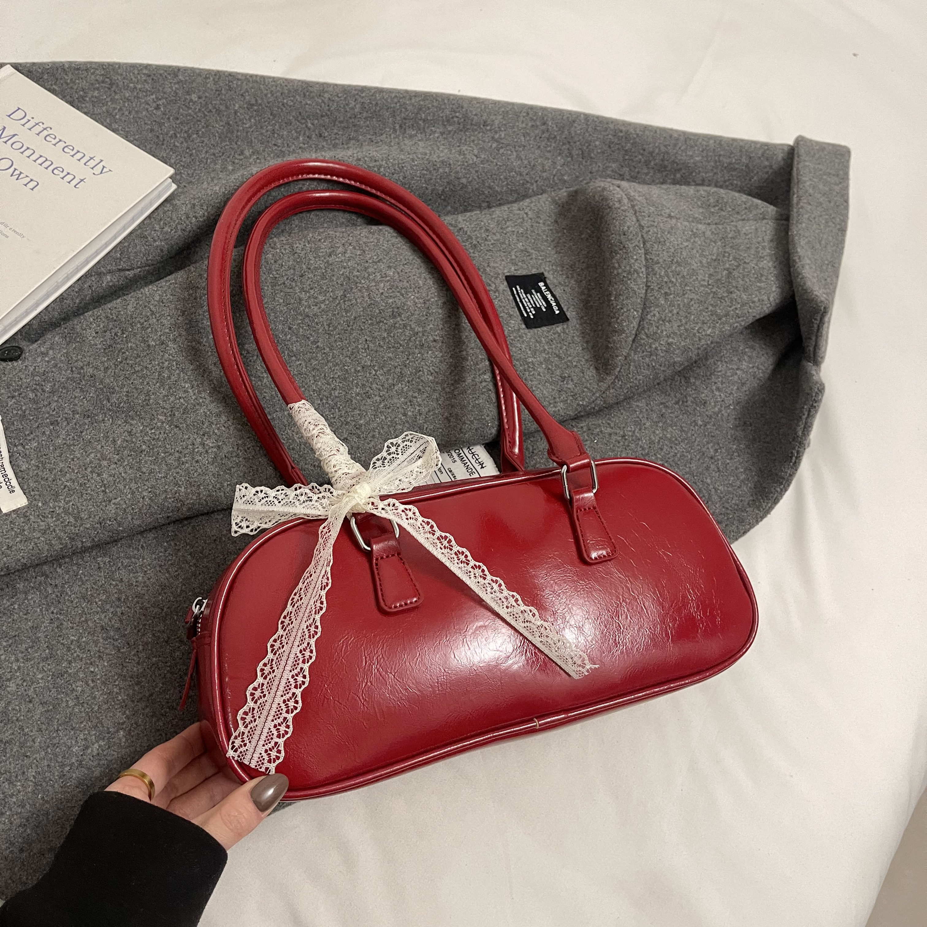 Korean Ballet-Style Underarm Bowling Bag - Women's Shoulder Bag for Spring/Summer 2025 Fashion Trend