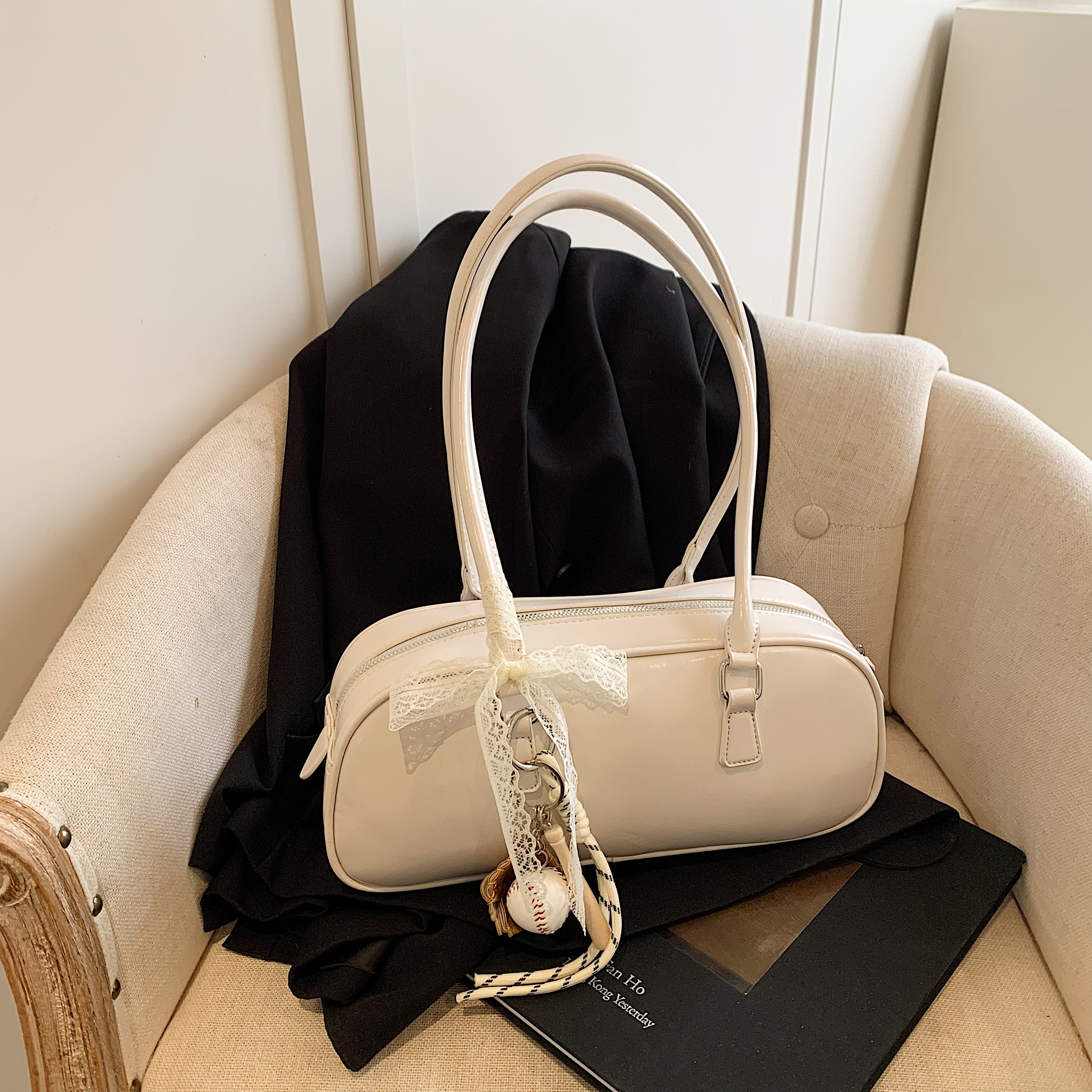Korean Ballet-Style Underarm Bowling Bag - Women's Shoulder Bag for Spring/Summer 2025 Fashion Trend