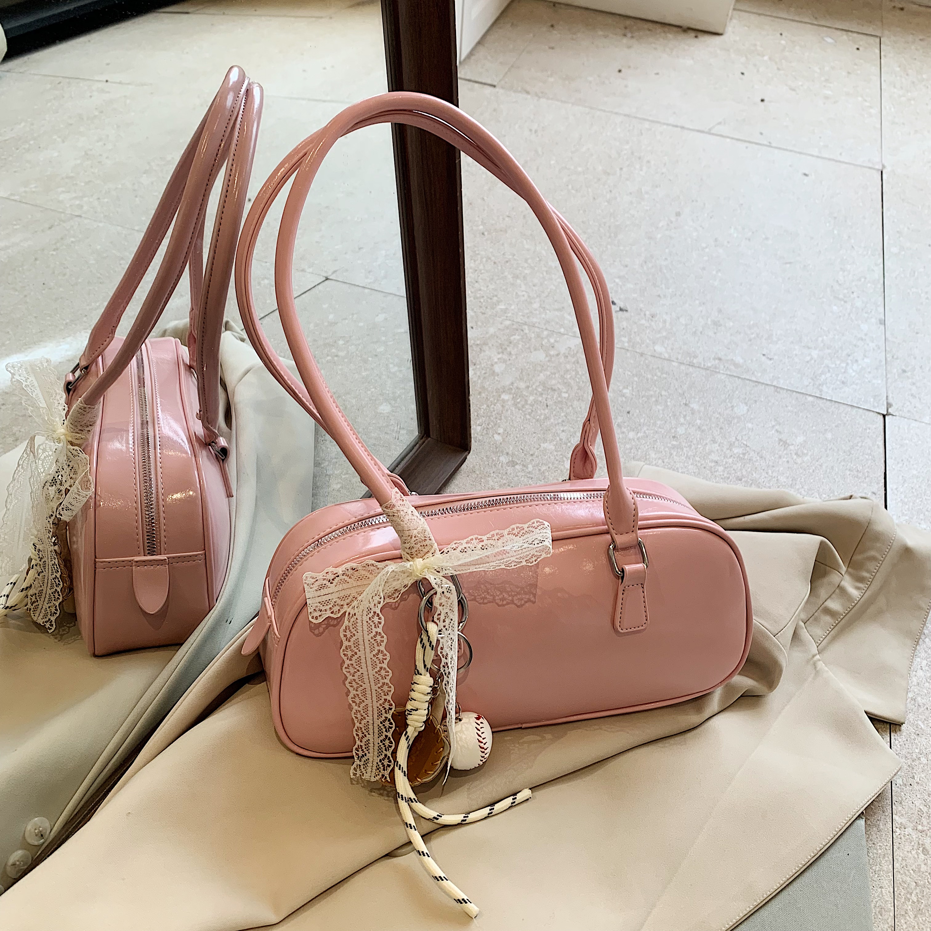 Korean Ballet-Style Underarm Bowling Bag - Women's Shoulder Bag for Spring/Summer 2025 Fashion Trend