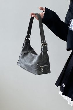 Korean Style Denim Underarm Bag for Women - Niche Design Handheld Motorcycle Small Shoulder Bag 2025 Fashion Trend