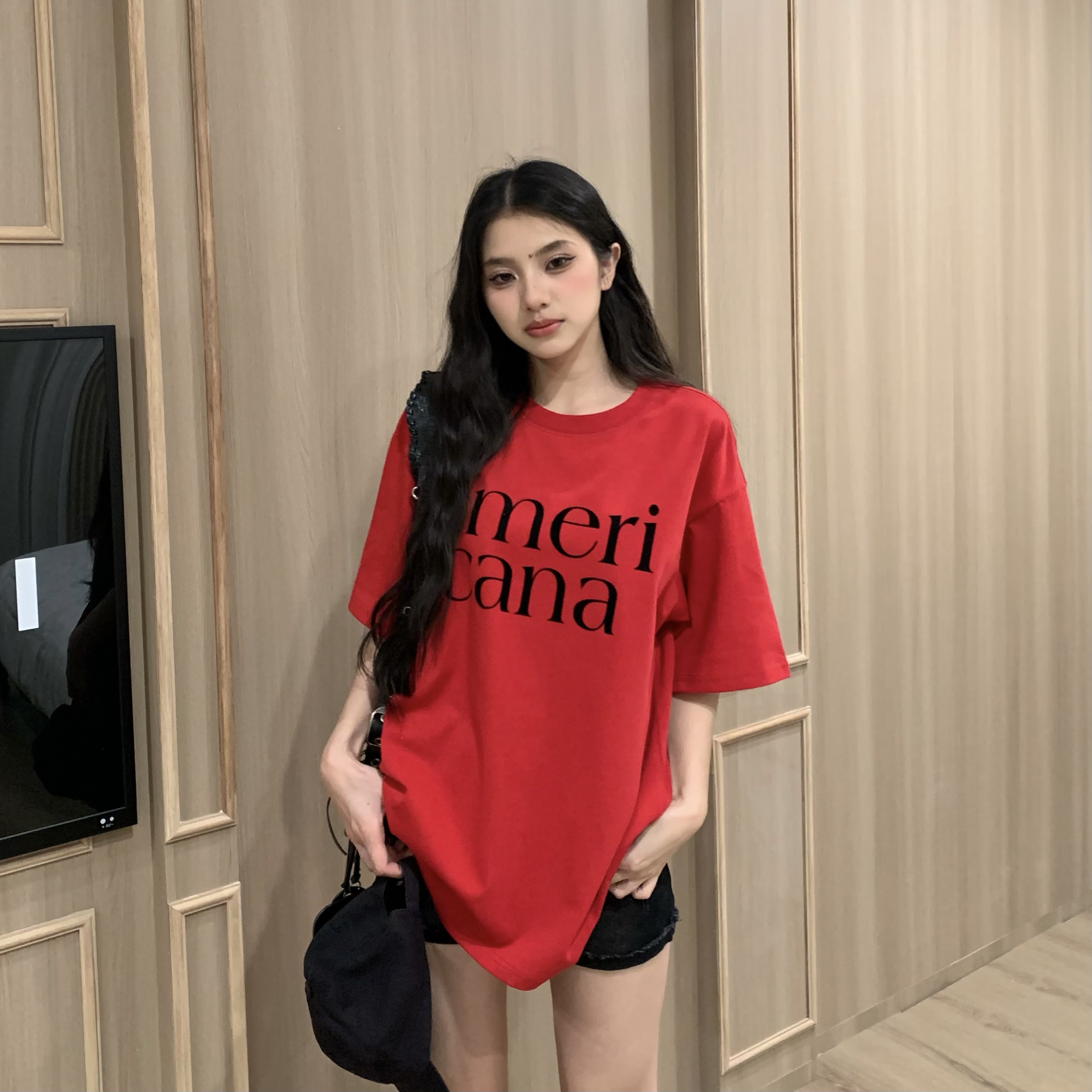 Korean Style Loose Casual Short Sleeve T-Shirt for Women with American Letter Print - Summer Round Neck Couple Top
