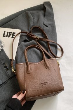 Korean-Style Minimalist Casual Tote Bag for Women - Versatile 2025 Spring Crossbody Bucket Bag