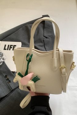 Korean-Style Minimalist Casual Tote Bag for Women - Versatile 2025 Spring Crossbody Bucket Bag