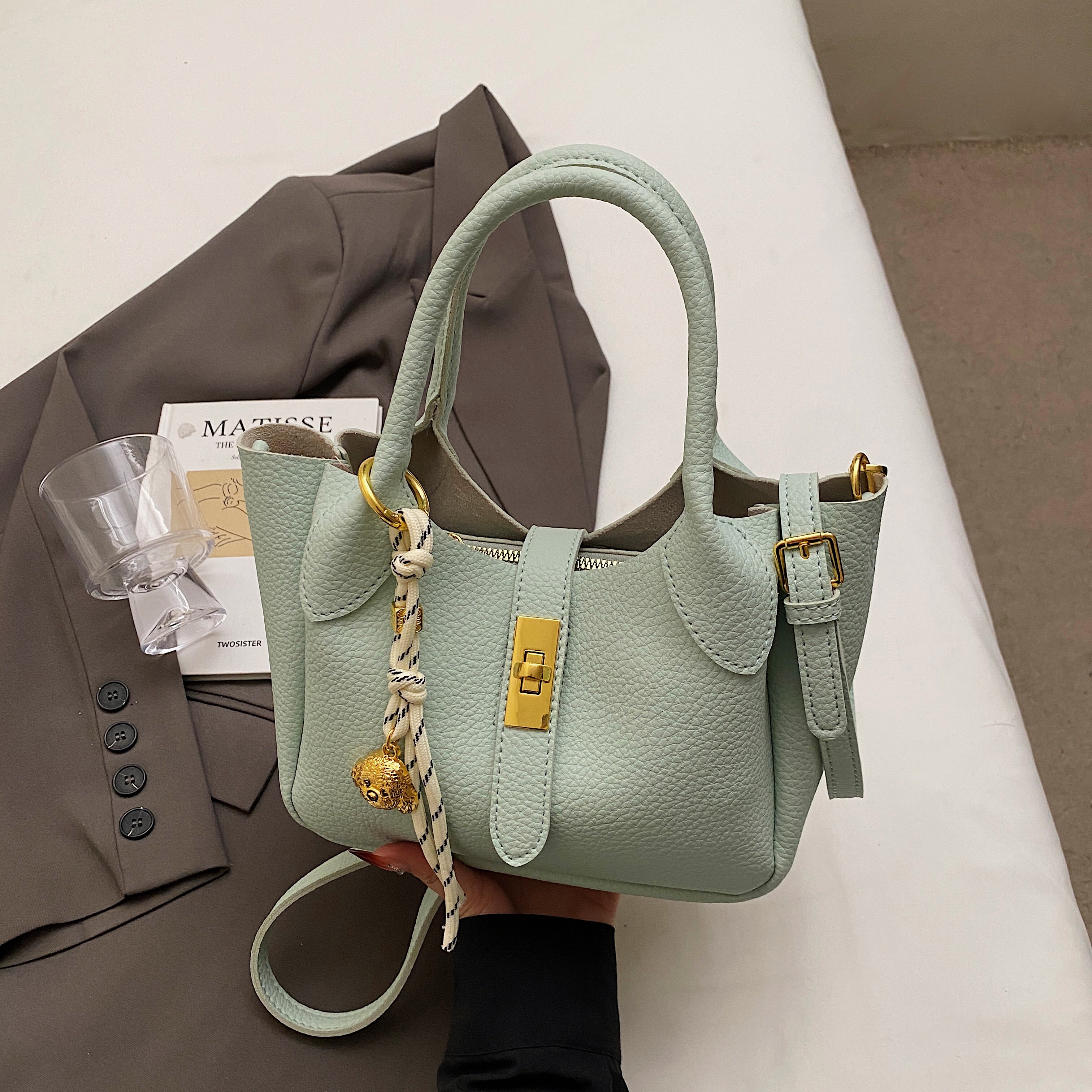 Korean Style Minimalist Versatile Crossbody Bucket Handbag for Women - 2025 Summer High-Quality Commuting Bag