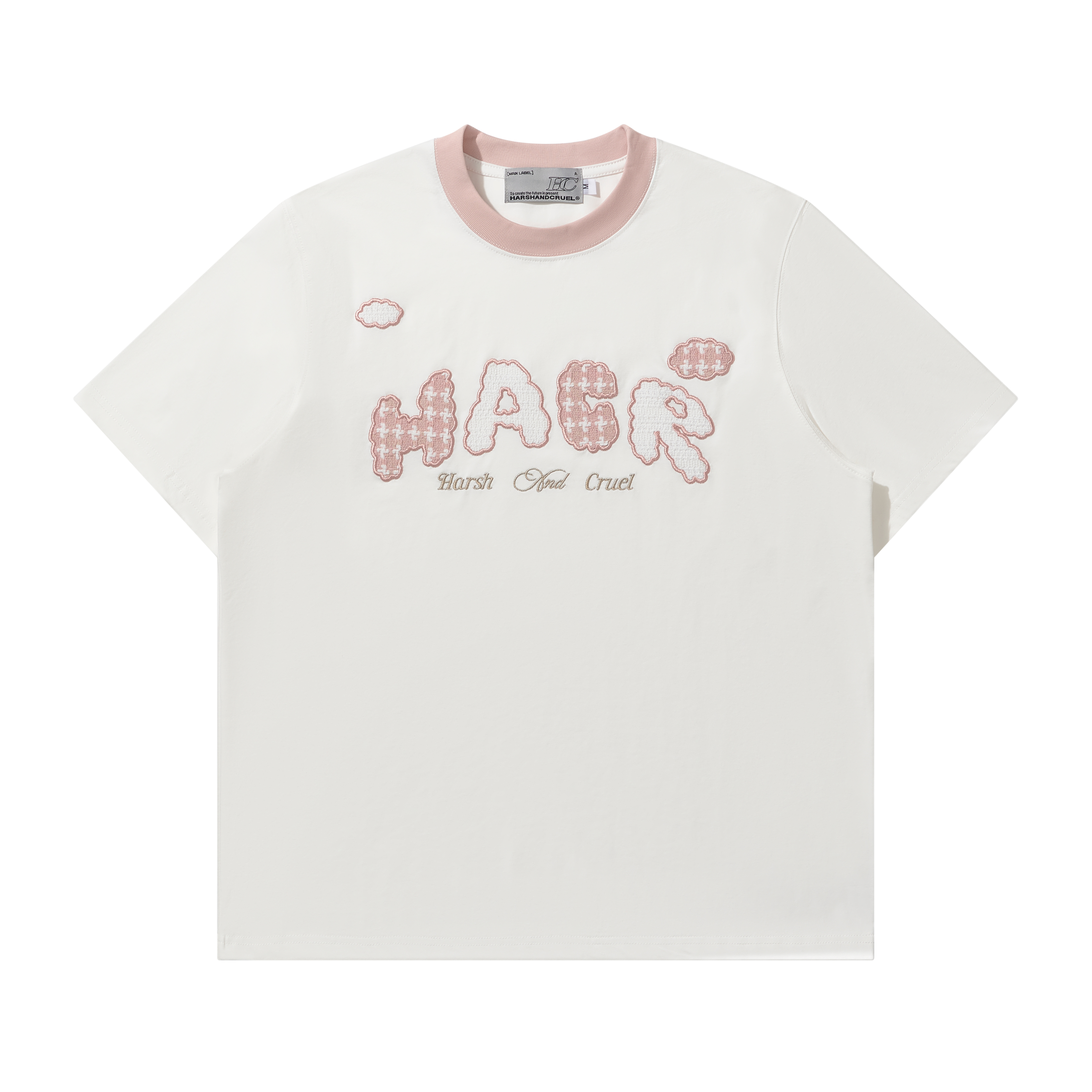 Korean Style Playful Cloud Patch T-Shirt - Cool Feeling Sorona Fabric Couple Tee for Summer Fashion
