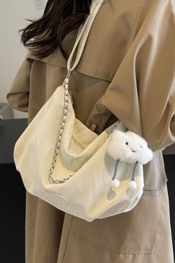 Korean Style Trendy Cute Girl Tote Bag - 2025 Fashion Simple Shoulder Bag for Commuters - Versatile Women's Handbag