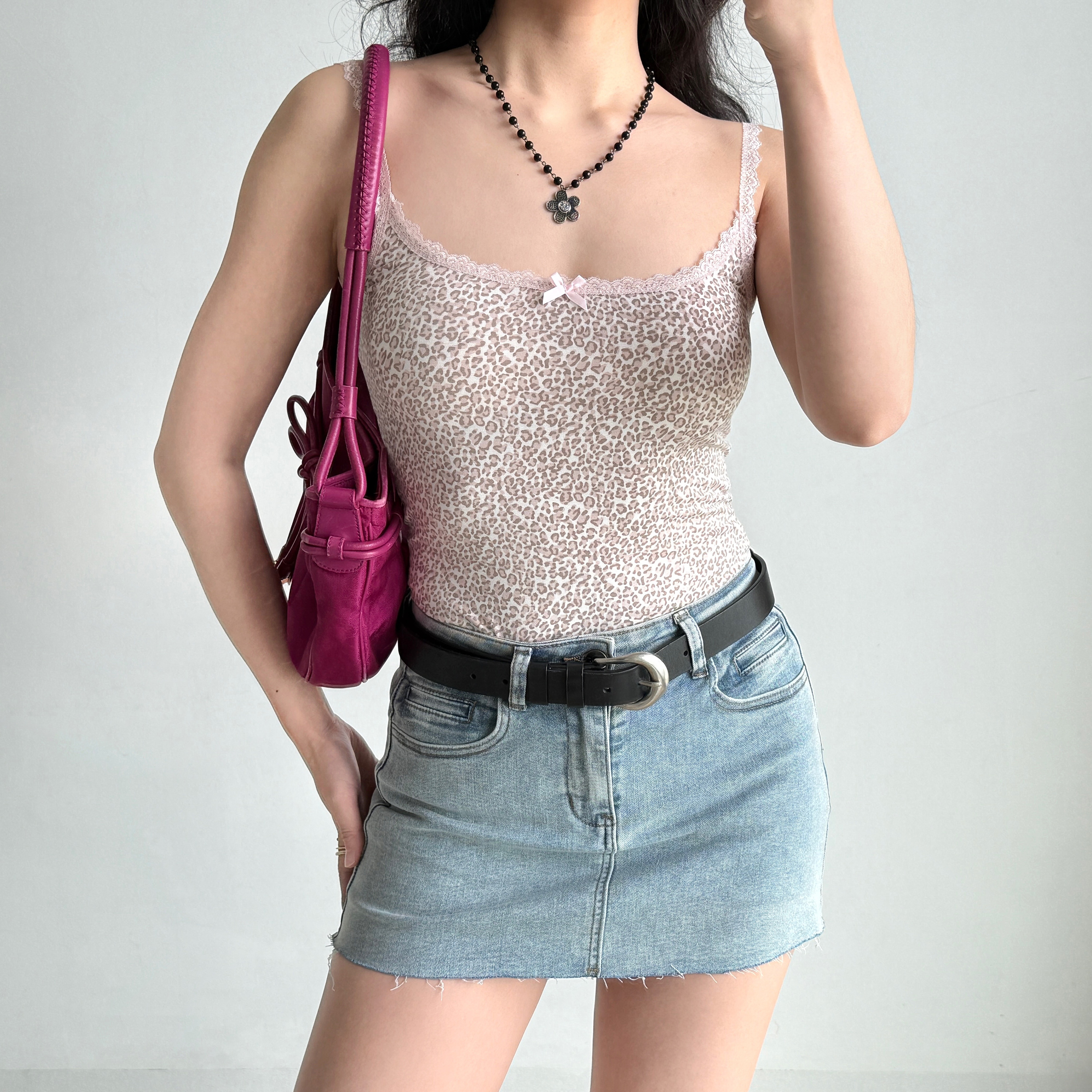 Lace Trim Leopard Print Camisole Top for Women - DIY European American Style, Chic Fashion for Hot Girls