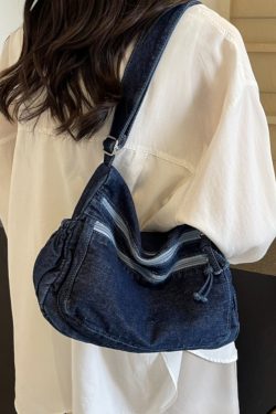 Large Capacity Denim Crossbody Bag for Women - Casual Summer Tote for Classroom and Commuting, Stylish Single Shoulder Design