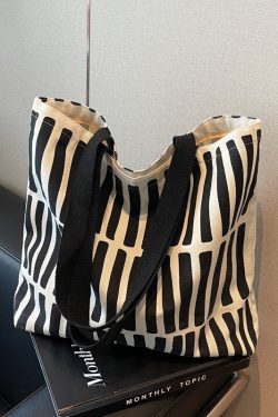 Large Capacity Graffiti Canvas Tote Bag for Women - Japanese Style Shopping Bag for Students and Commuting