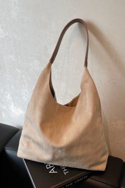 Large Capacity Women's Suede Tote Handbag - Vintage Style 2025 Summer Shoulder Bag for Class and Commuting
