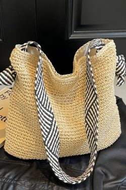 Large Capacity Woven Straw Bag for Women - Summer 2025 Beach Tote, Commuter Shoulder Bag, Vacation Essential, Lazy Style