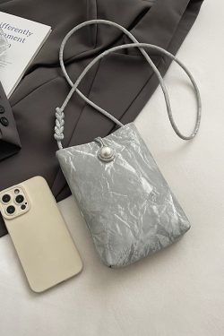 Lightweight Silver Mini Crossbody Phone Bag for Women - Summer 2025 Chinese Style Fashion Accessory