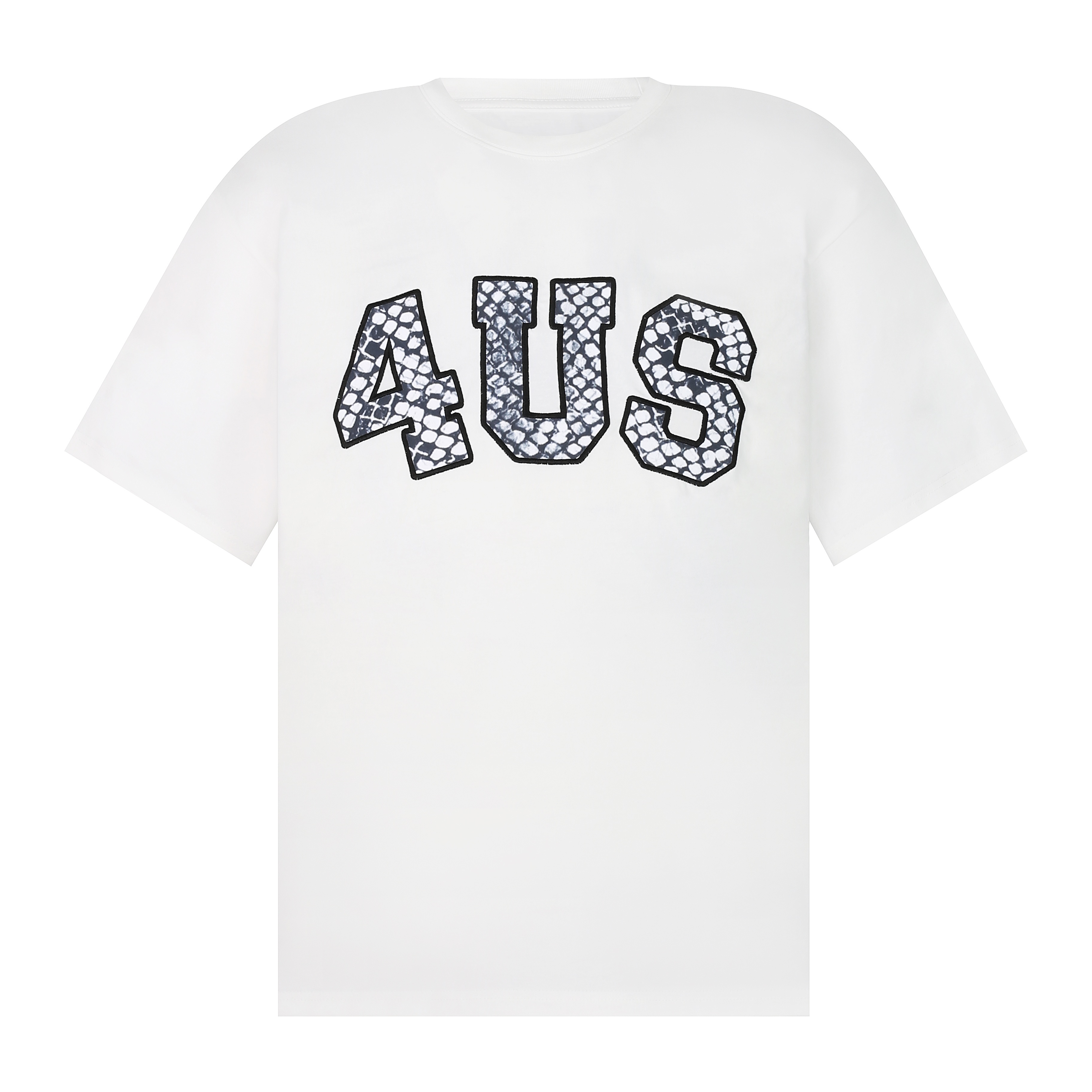 Loose Fit Short Sleeve T-Shirt with Snake Pattern and Embroidered Letters - Spring Summer National Trend for Couples