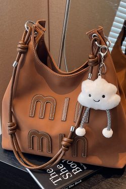 Matte Vintage Women's Large Capacity Shoulder Bag - Casual Tote for Work and Commuting - Spring Summer 2025 Fashion