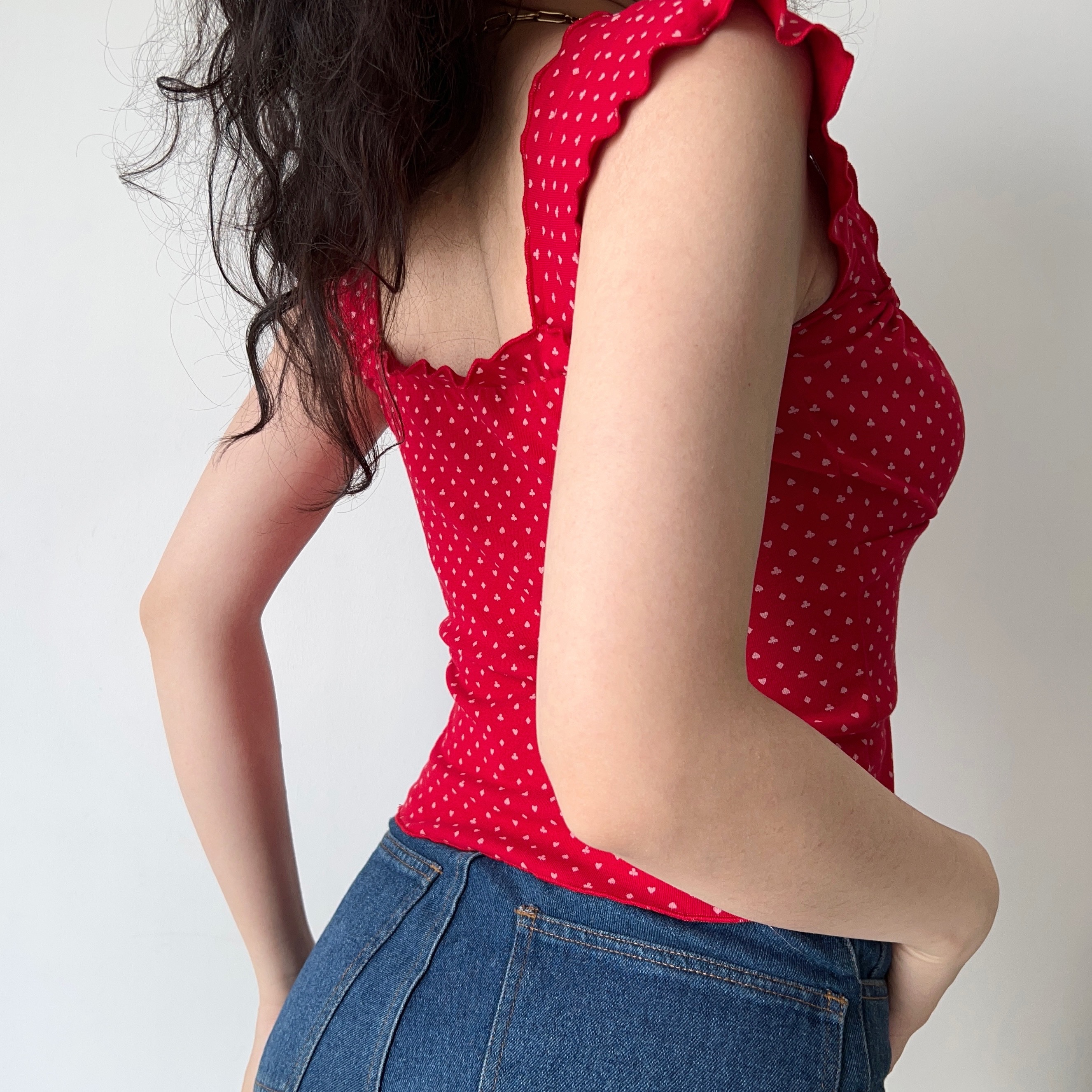 One-Shoulder Tie T-Shirt for Women - Sexy Slim Fit with Ruffled Edges, European American Style, Y2K Short Top