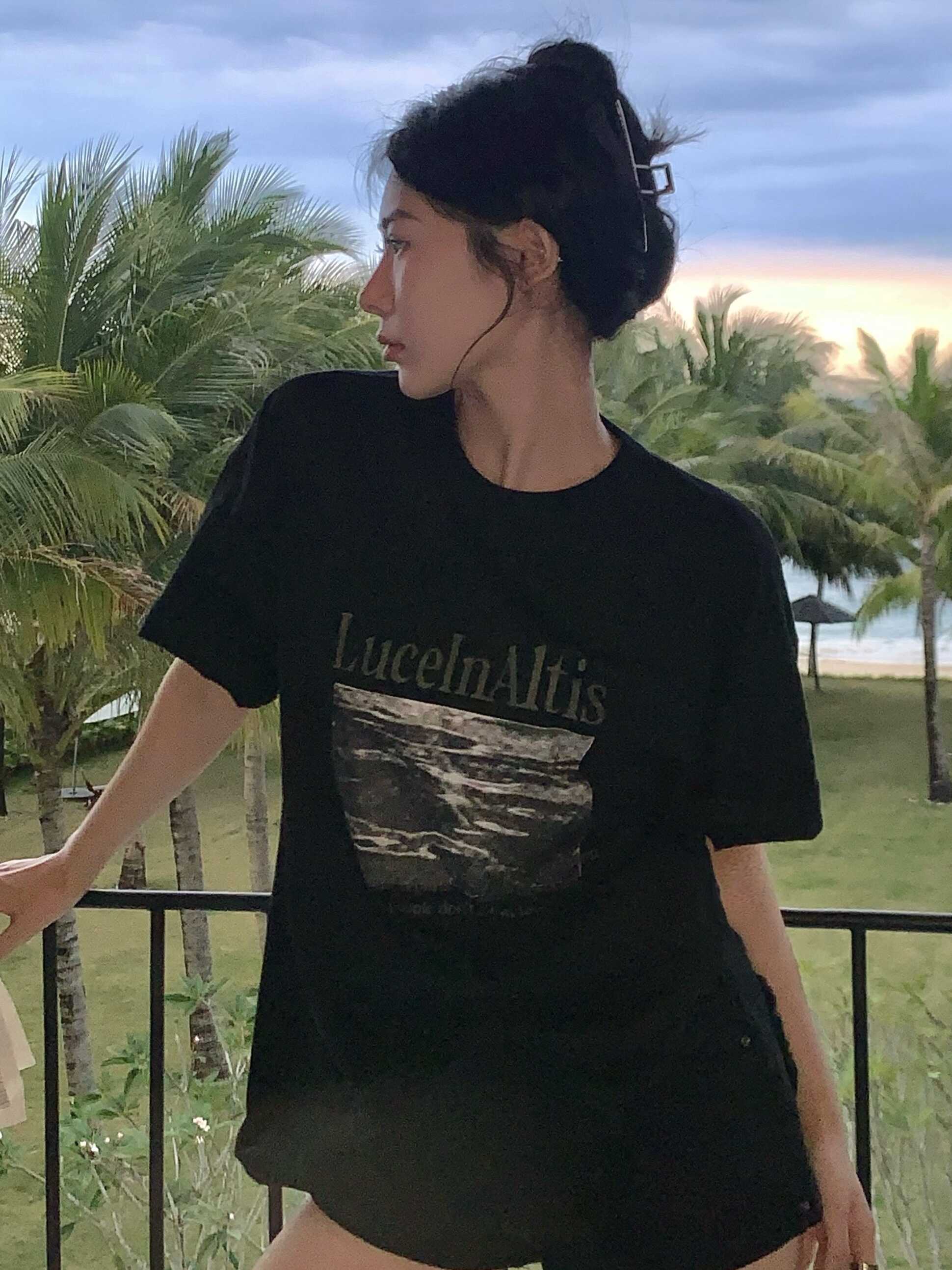 Plus-Size American Retro Oversized Cotton Short-Sleeve T-Shirt for Women - Summer 2025 Trendy Loose Fit Top