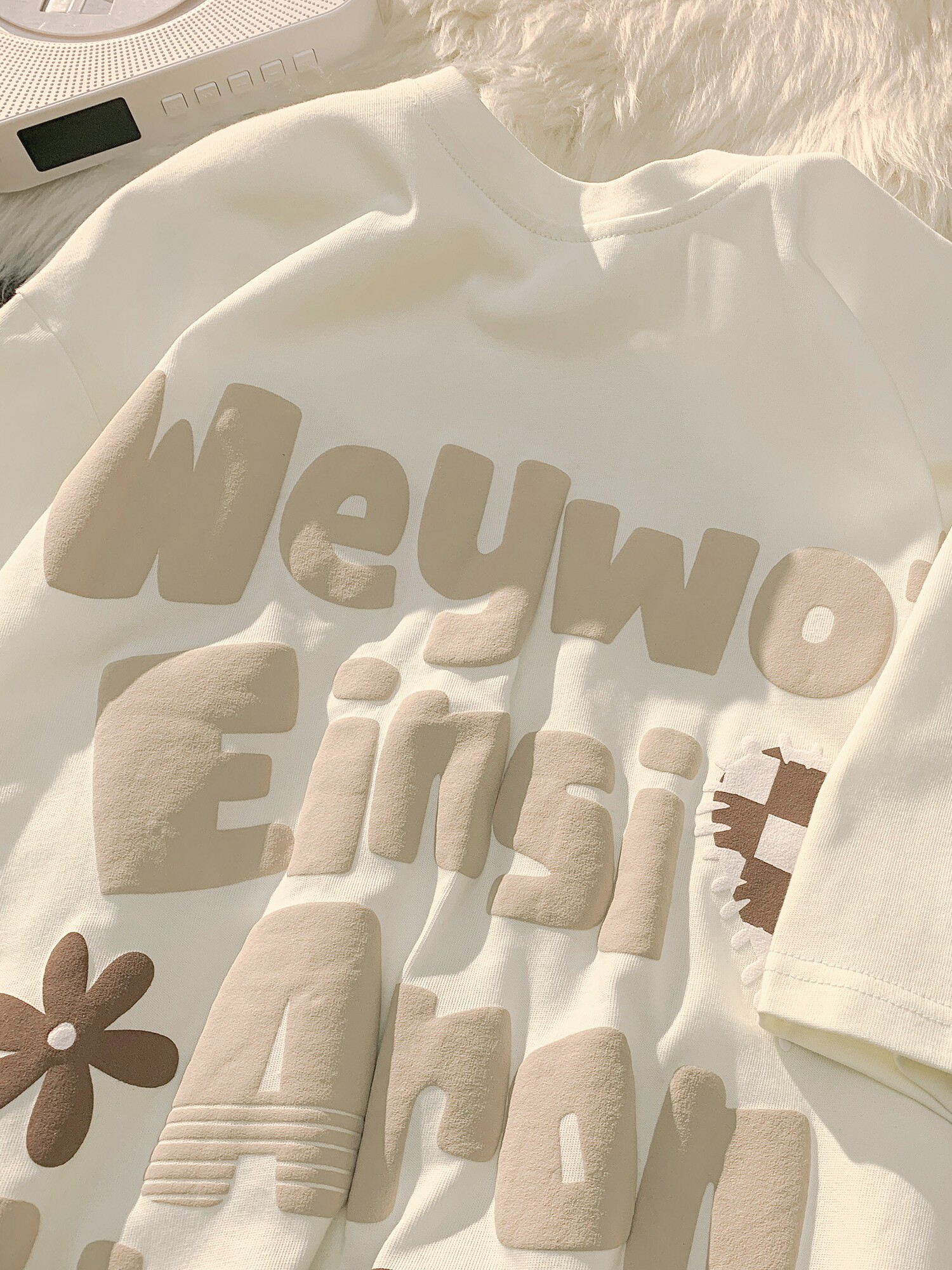 Plus-Size American Retro Oversized Letter Short Sleeve T-Shirt for Men and Women - Vintage Pure Cotton Couple Outfit