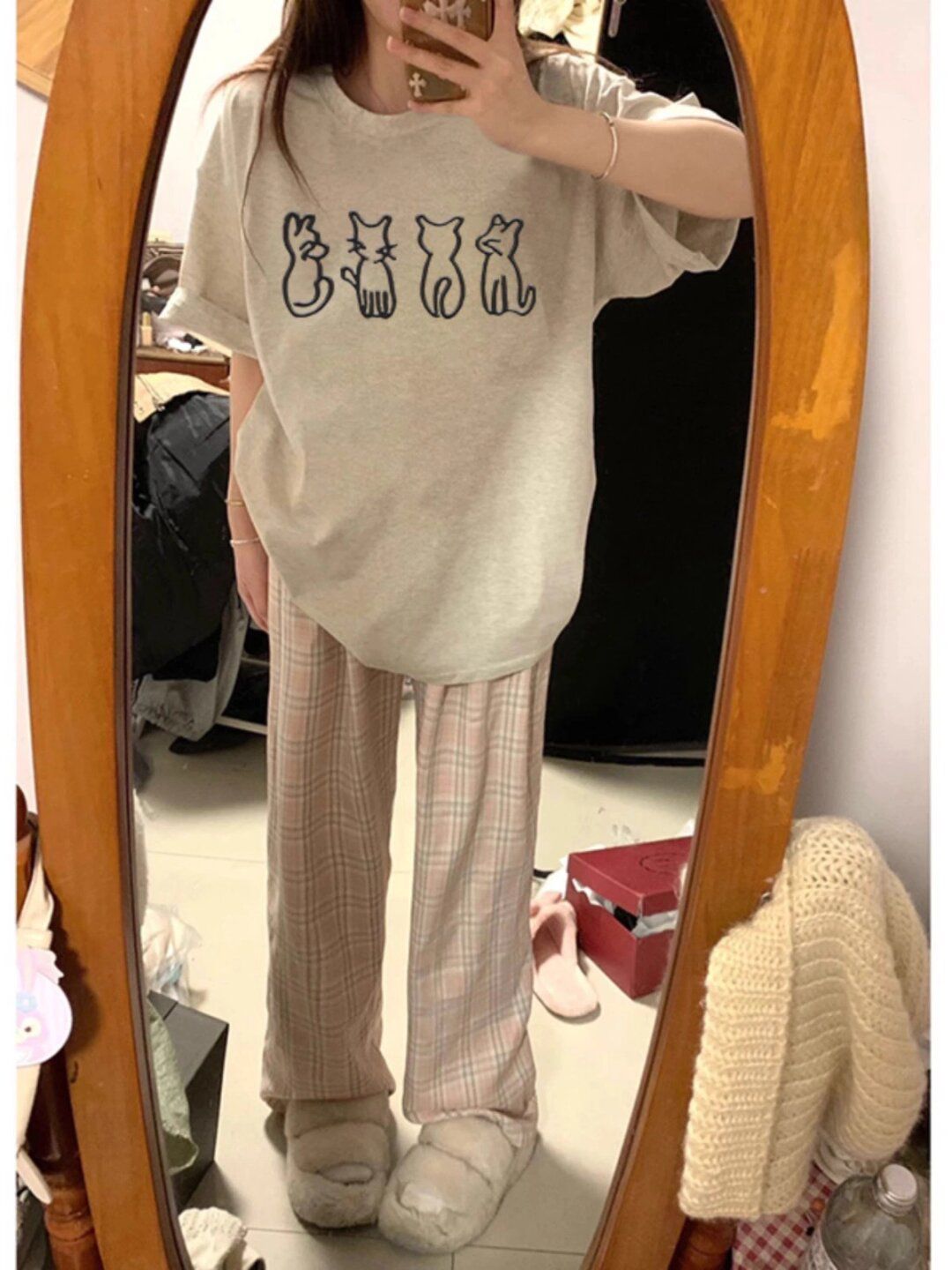 Plus Size Cartoon Fun Vintage Pure Cotton Short Sleeve T-Shirt for Couples - Unisex Loose Fit, Y2K Style, INS Trend