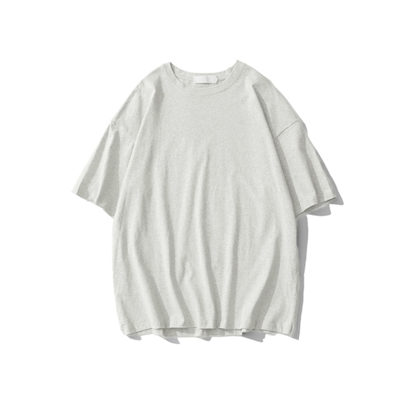Plus Size Heavyweight Pure Cotton Short Sleeve T-Shirt for Women - Solid Color Unisex Base Tee, Perfect for Couple Outfits