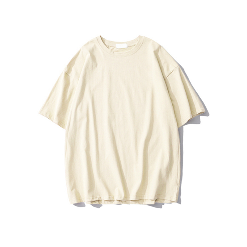 Plus Size Heavyweight Pure Cotton Short Sleeve T-Shirt for Women - Solid Color Unisex Base Tee, Perfect for Couple Outfits