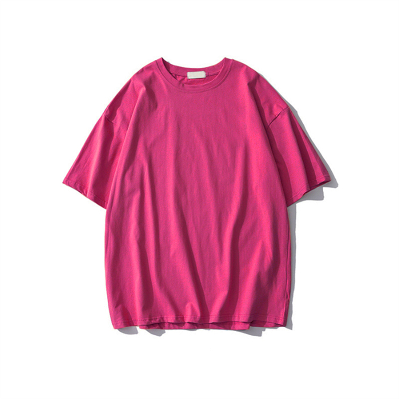 Plus Size Heavyweight Pure Cotton Short Sleeve T-Shirt for Women - Solid Color Unisex Base Tee, Perfect for Couple Outfits