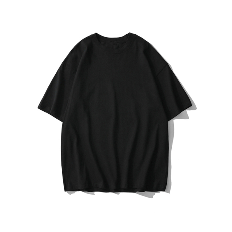 Plus Size Heavyweight Pure Cotton Short Sleeve T-Shirt for Women - Solid Color Unisex Base Tee, Perfect for Couple Outfits
