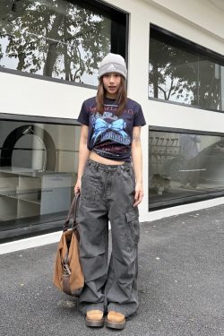 Retro American-Style Multi-Pocket Wide-Leg Work Pants for Men and Women - Casual Slimming Loose Fit Long Trousers