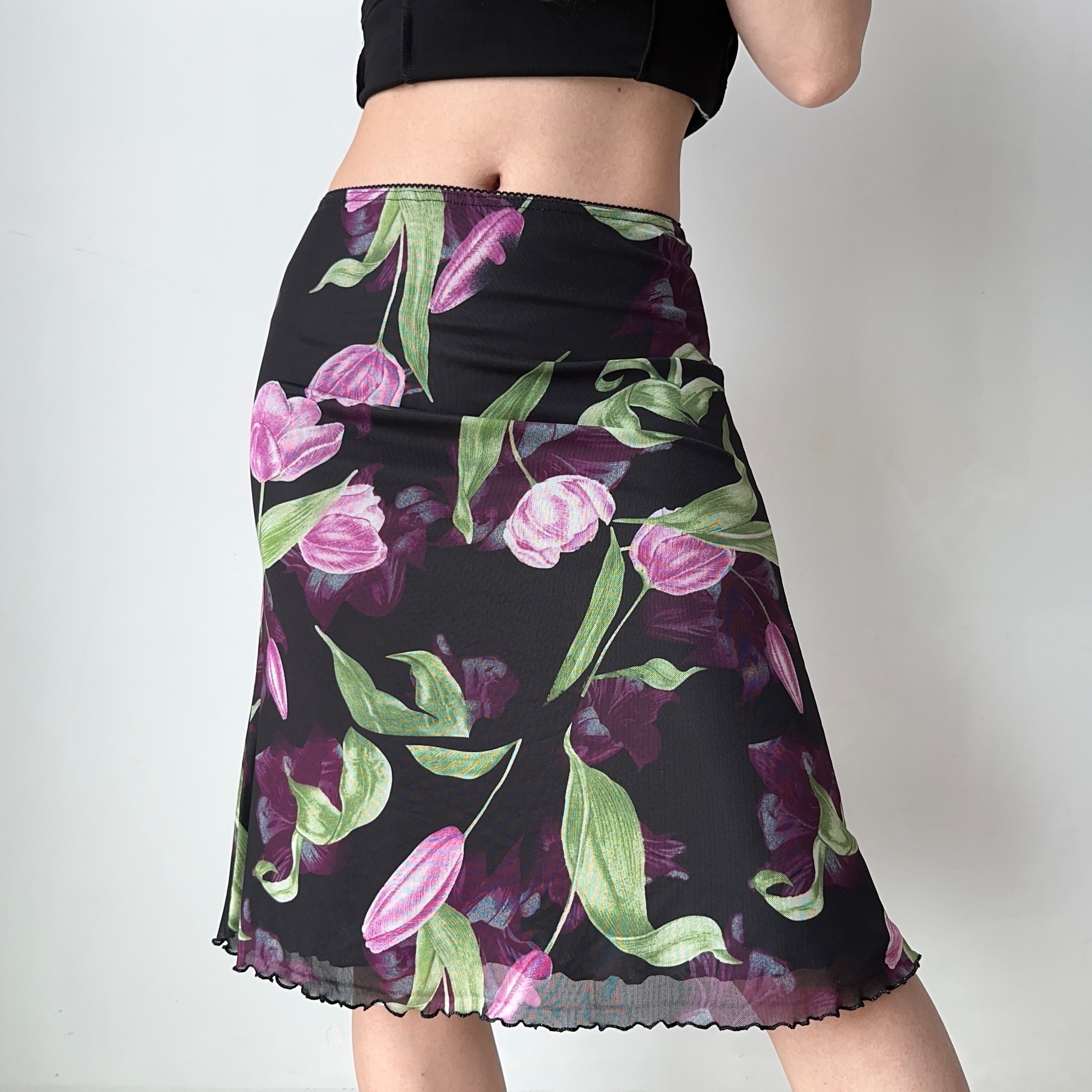 Retro Floral Fishtail Skirt for Women - A-Line Lace Summer Skirt in European and American Style, Vintage 90s Inspired