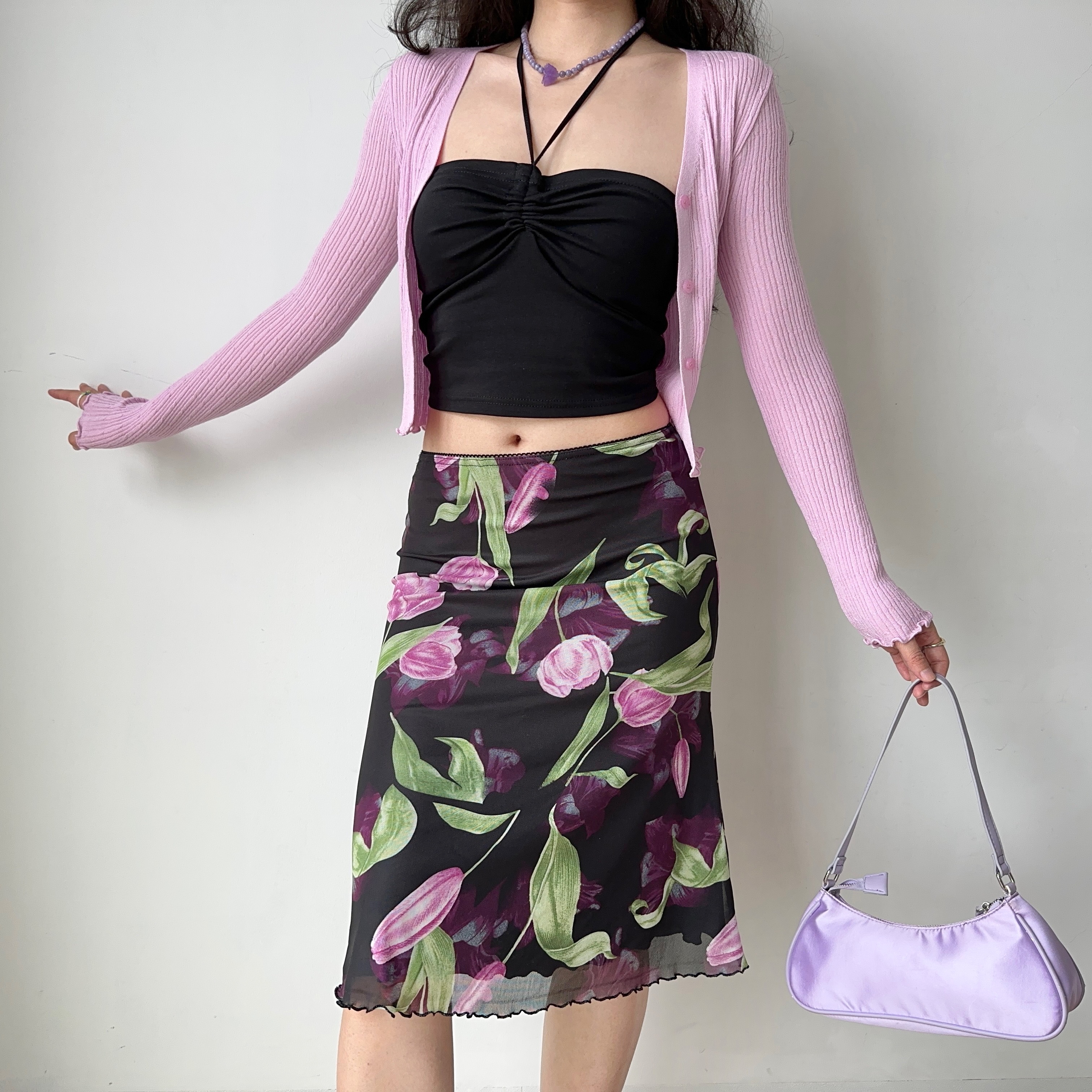 Retro Floral Fishtail Skirt for Women - A-Line Lace Summer Skirt in European and American Style, Vintage 90s Inspired