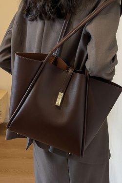 Retro Large Capacity Tote Bag for Women - 2025 Autumn Winter Commuter Shoulder Bag, Casual Versatile Mother-Child Style